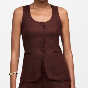 MADEWELL Chocoate Rasin Scoopneck Cutaway Vest Women's 2